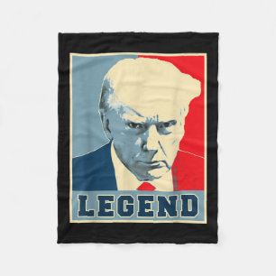Donald Trump Mug Shot 2024 President Legend Never Fleece Blanket