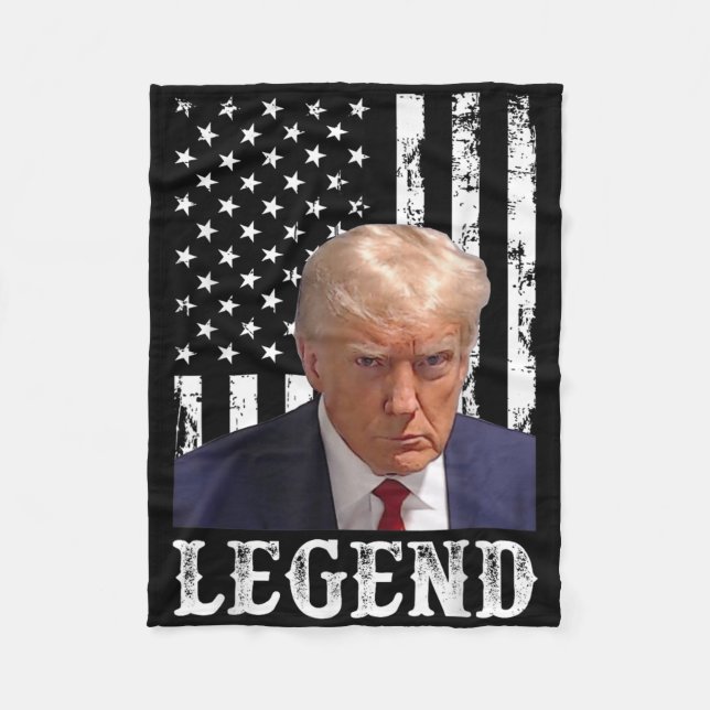 Donald Trump Mug Shot President Legend American Fl Fleece Blanket (Front)