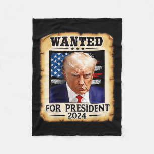 Donald Trump Mug Shot Wanted For U.s. President 20 Fleece Blanket