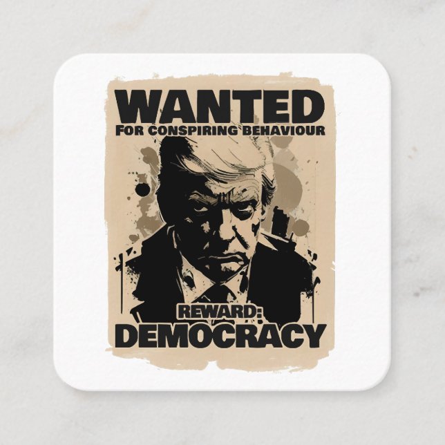 Donald Trump Mugshot Wanted Poster - Georgia Count Square Business Card (Front)