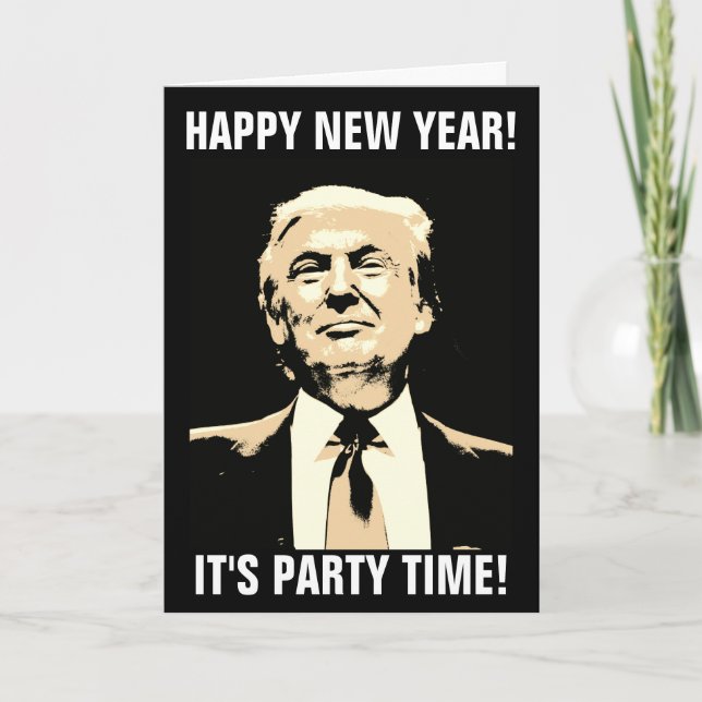 DONALD TRUMP NEW YEARS CARDS, FUNNY HOLIDAY CARD (Front)