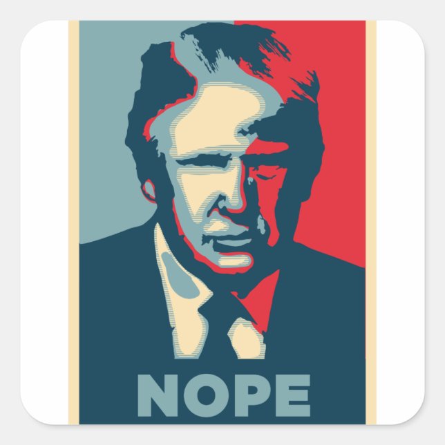 donald trump nope square sticker (Front)