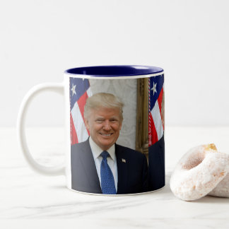 Donald Trump official portrait Two-Tone Coffee Mug