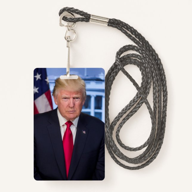 Donald Trump Official Presidential Portrait ID Badge (Front with Lanyard)