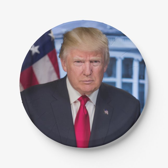 Donald Trump Official Presidential Portrait Paper Plate (Front)