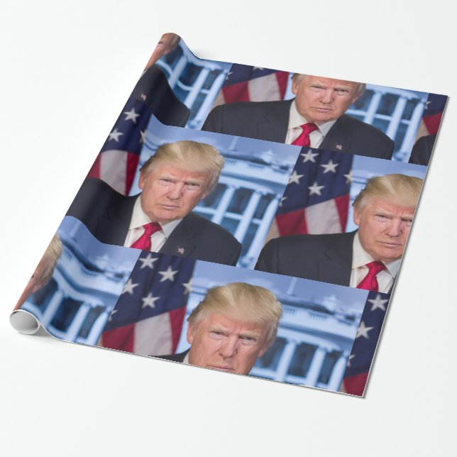 Donald Trump Official Presidential Portrait Wrapping Paper (Unrolled)