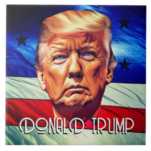 Donald Trump & Old Glory Tile