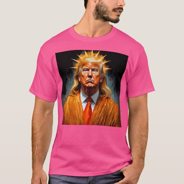 Donald Trump Orange Jesus Crowned T-Shirt (Front)