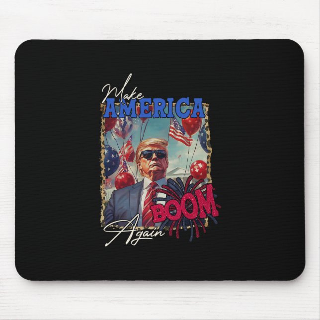 Donald Trump Patriotic Firework Make 4th Of July B Mouse Mat (Front)