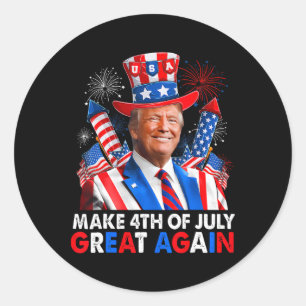 Donald Trump Patriotic Firework Make 4th Of July G Classic Round Sticker