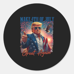 Donald Trump Patriotic Firework Make 4th Of July G Classic Round Sticker