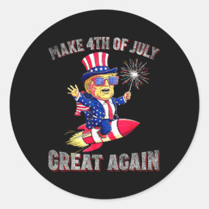 Donald Trump Patriotic Firework Make 4th Of July G Classic Round Sticker