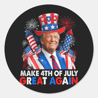 Donald Trump Patriotic Firework Make 4th Of July G Classic Round Sticker