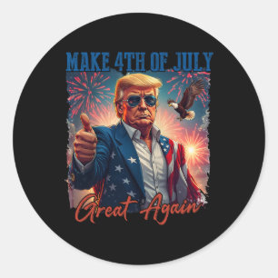 Donald Trump Patriotic Firework Make 4th Of July G Classic Round Sticker