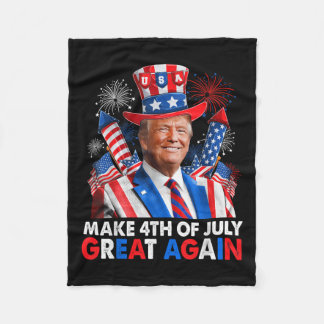 Donald Trump Patriotic Firework Make 4th Of July G Fleece Blanket