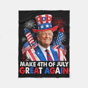 Donald Trump Patriotic Firework Make 4th Of July G Fleece Blanket