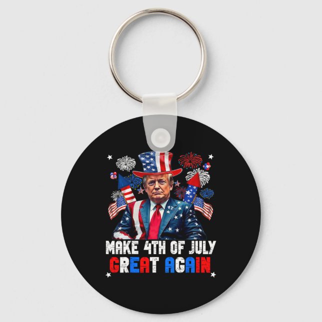 Donald Trump Patriotic Firework Make 4th Of July G Key Ring (Front)