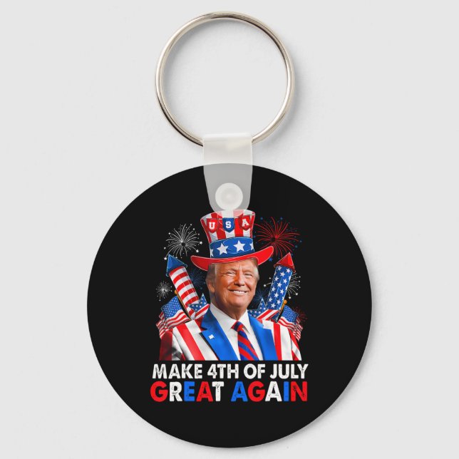 Donald Trump Patriotic Firework Make 4th Of July G Key Ring (Front)