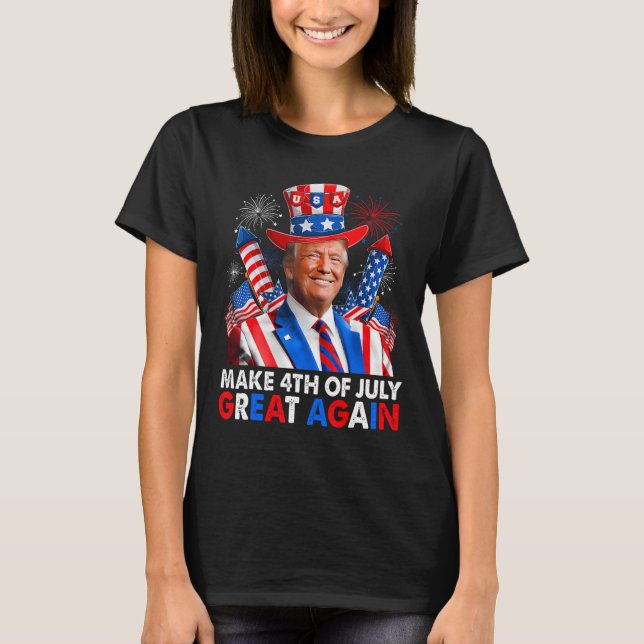 Donald Trump Patriotic Firework Make 4th Of July G T-Shirt (Front)