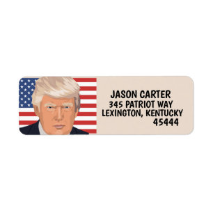 DONALD TRUMP PATRIOTIC FLAG Return Address Labels