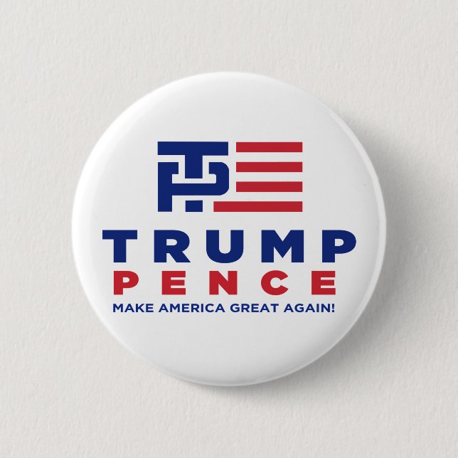 Donald Trump Pence 2016 Election Campaign 6 Cm Round Badge (Front)