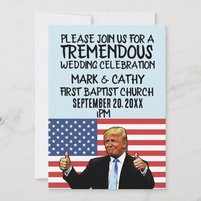 DONALD TRUMP PERSONALIZED WEDDING INVITATIONS (Front)