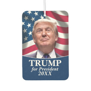 Donald Trump Photo American Flag - President 2020 Car Air Freshener