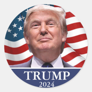 Donald Trump Photo - President 2024 Classic Round Sticker