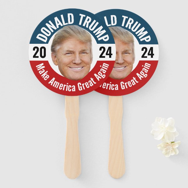Donald Trump Photo - President 2024 - Parade Hand Fan (Front and Back)