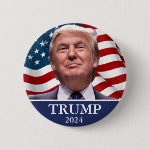 Donald Trump Photo President 2024 Pinback 6 Cm Round Badge