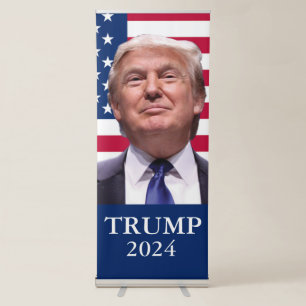 Donald Trump Photo - President 2024 Retractable Banner