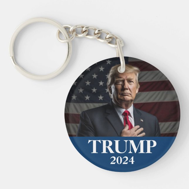 Donald Trump Photo - President - enough said Key Ring (Front)