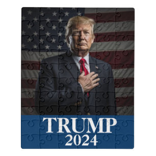 Donald Trump Photo - Trump 2024 Keep America Great Jigsaw Puzzle