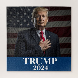 Donald Trump Photo - Trump 2024 Keep America Great Jigsaw Puzzle