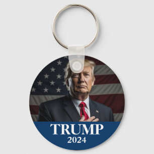 Donald Trump Photo - Trump 2024 Keep America Great Key Ring