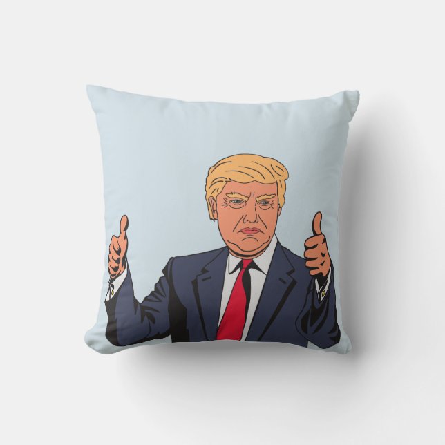 DONALD TRUMP Pillows, Thumbs up Cushion (Front)