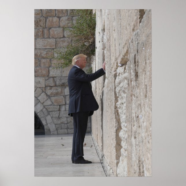 Donald Trump Places Note In Western Wall Poster (Front)