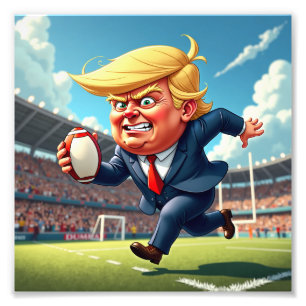 Donald Trump playing American rugby Photo Print