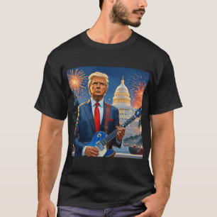 Donald Trump Playing Electric Guitar US Capitol T-Shirt
