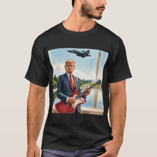 Donald Trump Playing Electric Guitar Washington DC T-Shirt