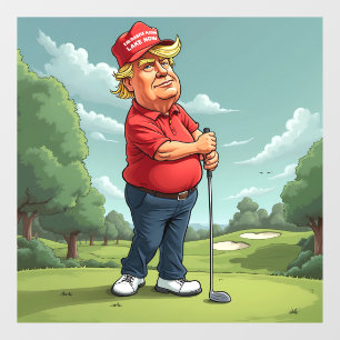 Donald Trump plays golf Window Cling