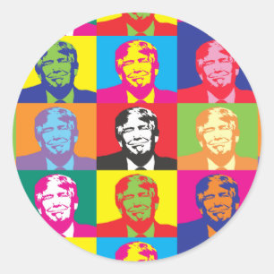 Donald Trump Pop Art Round Sticker