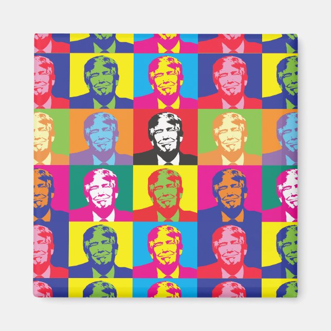 Donald Trump Pop Art Square Magnet (Front)
