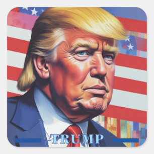 Donald Trump Pop Art Square Sticker