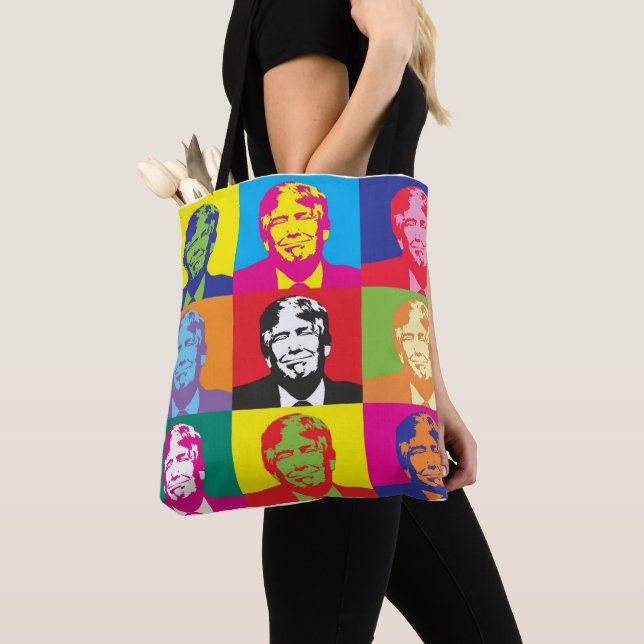 DONALD TRUMP POP ART TOTE PURSE BAG (Close Up)