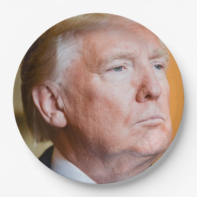 Donald Trump Portrait Paper Plate (Front)