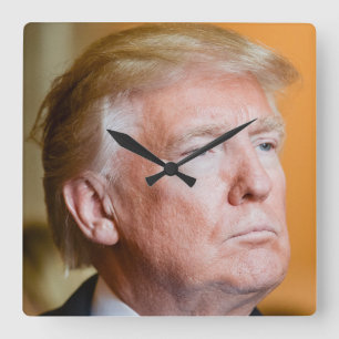 Donald Trump Portrait Square Wall Clock