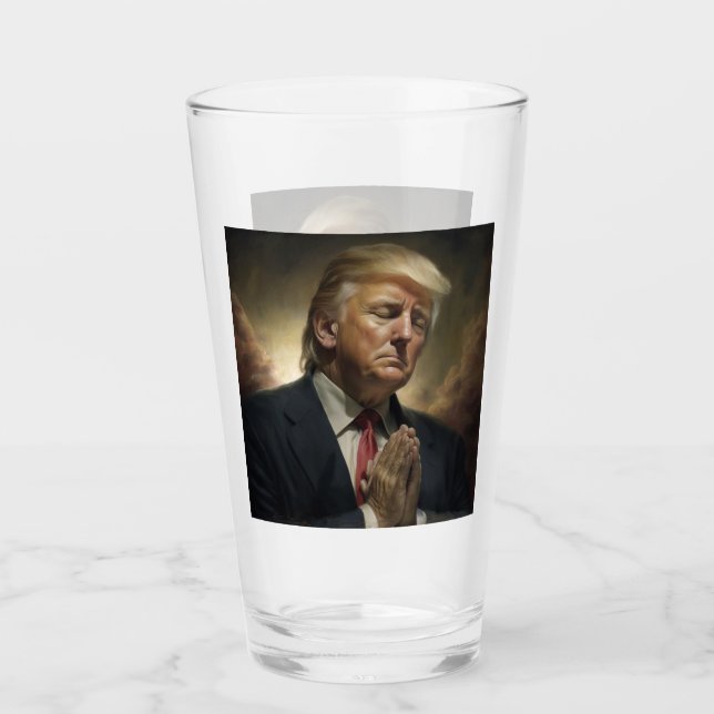 Donald Trump Pray For America    Glass (Front)