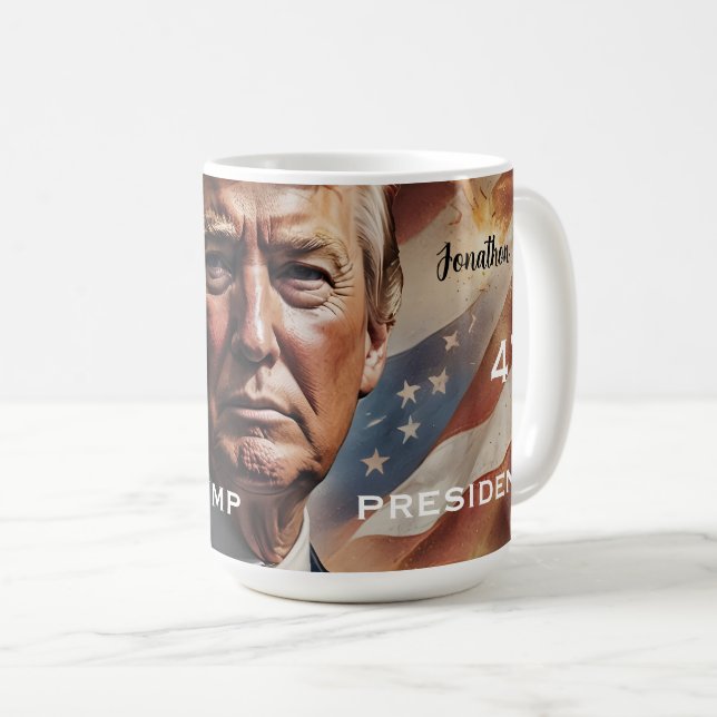 Donald Trump Presdent Portrait Coffee Mug (Front Right)