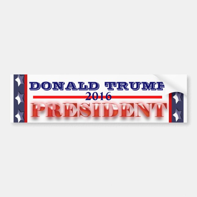 Donald Trump President 2016 Bumper Sticker (Front)